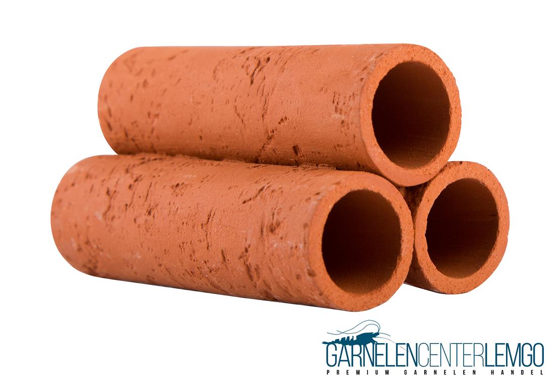 3er Röhrenstapel mit Muster - terracotta