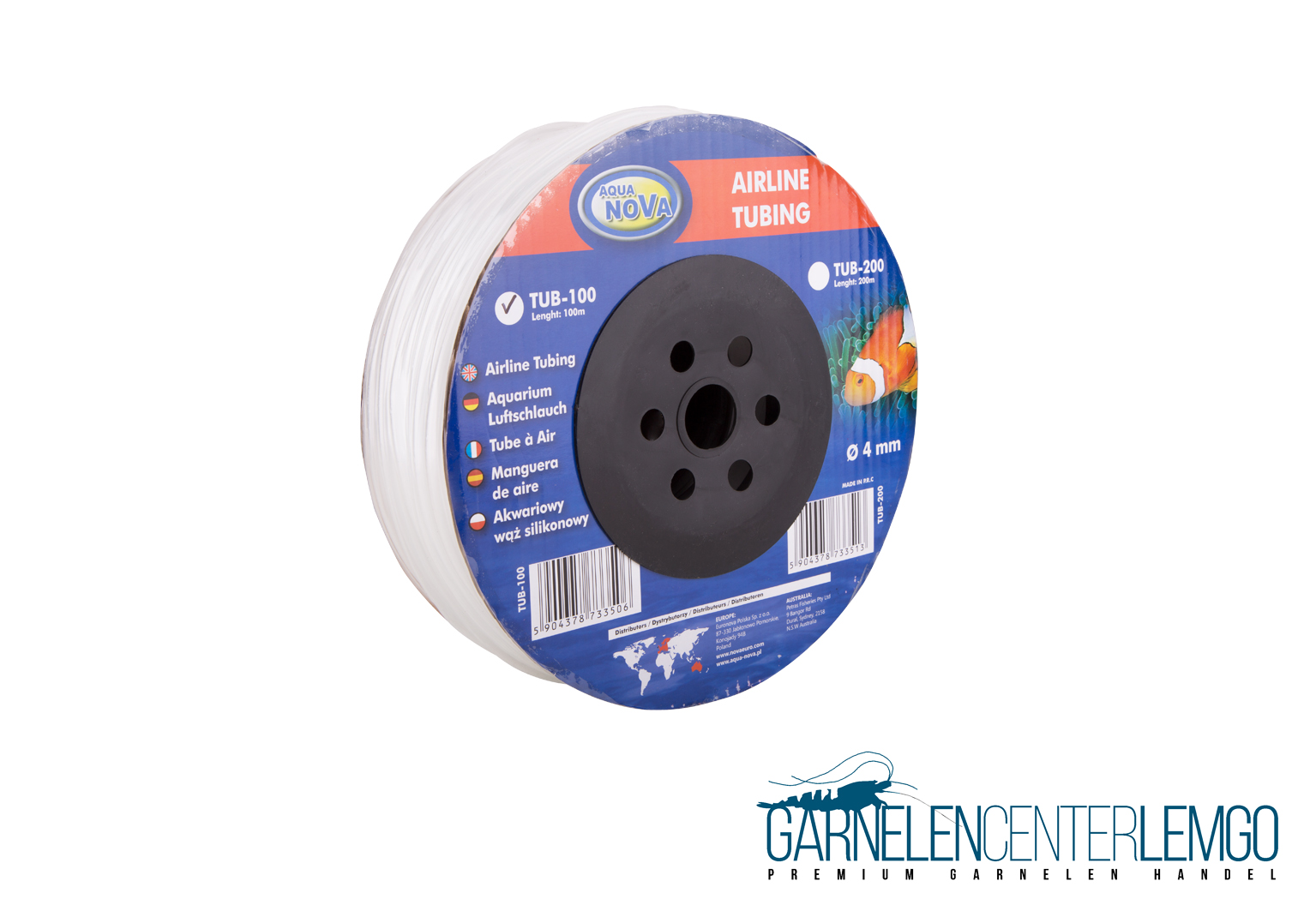 Aquarium Luftschlauch 4/6mm transparent - 100 Meter Rolle Aqua Nova